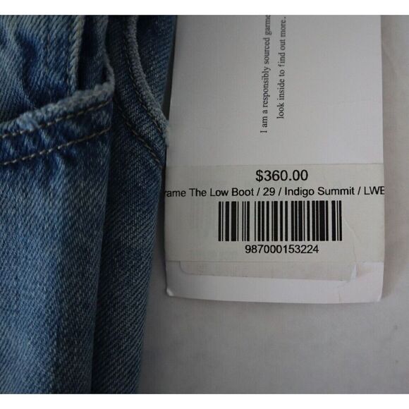 Frame LWBT727 Women's Sz 29 Indigo Summit Blue The Low Rise Bootcut Jeans - Picture 6 of 11